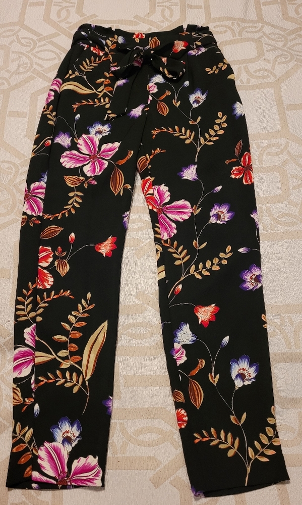 Express High Rise Ankle Pants, floral print, size 00R